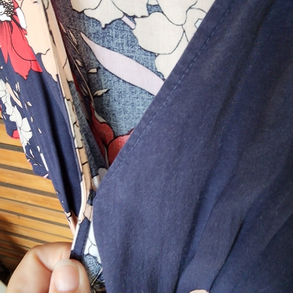 PORTMANS long dress Size 10 navy blue midi 100% viscose - Picture 6 of 12